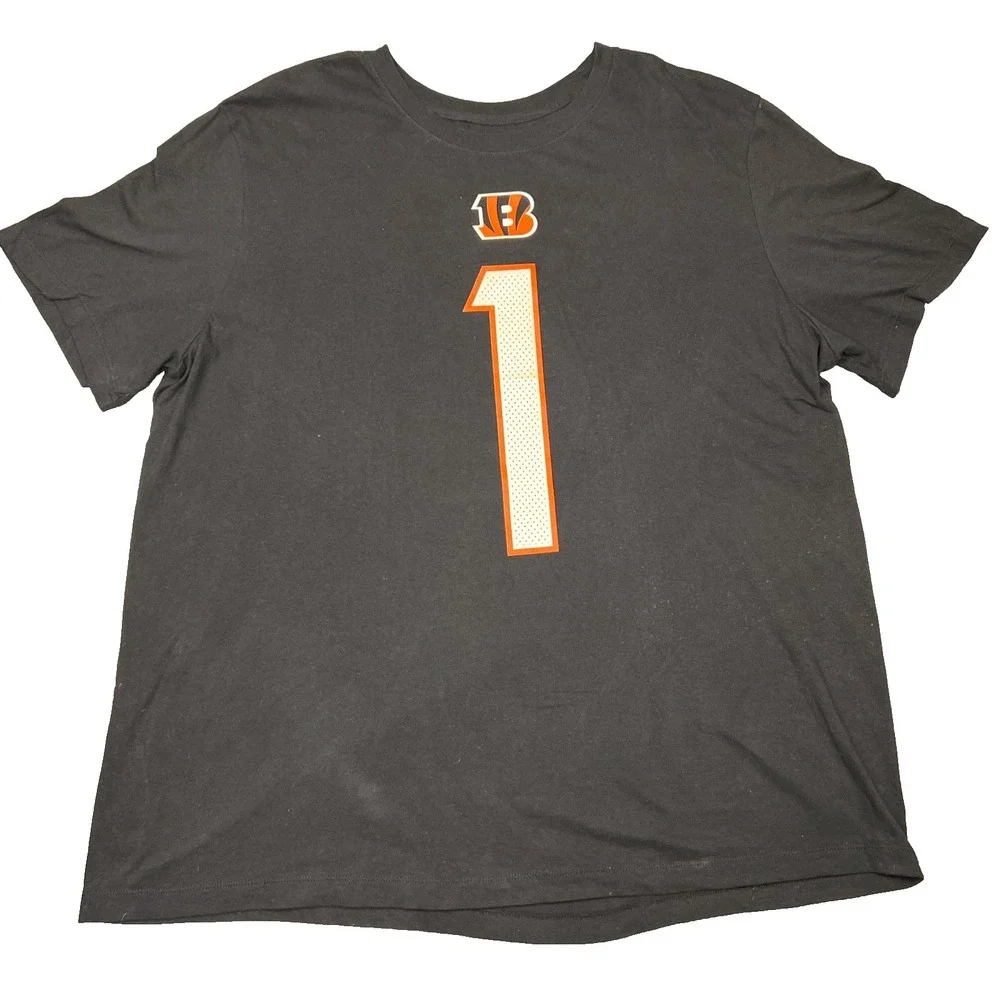 Nike NFL Cincinnati Bengals Ja'Marr Chase #1 T Shirt Adult XXL Black Tee